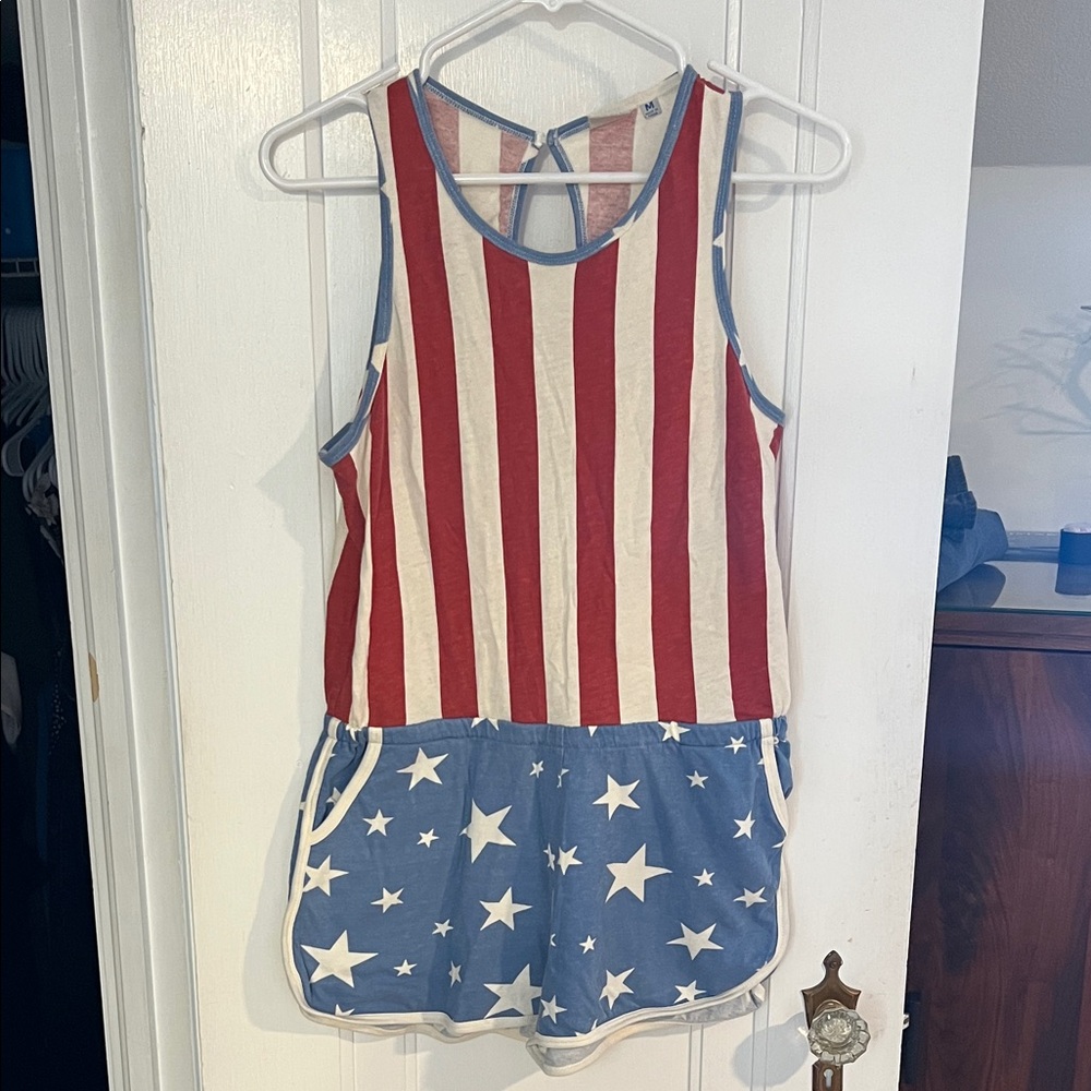 Junk Food Clothing Patriotic Striped USA Romper